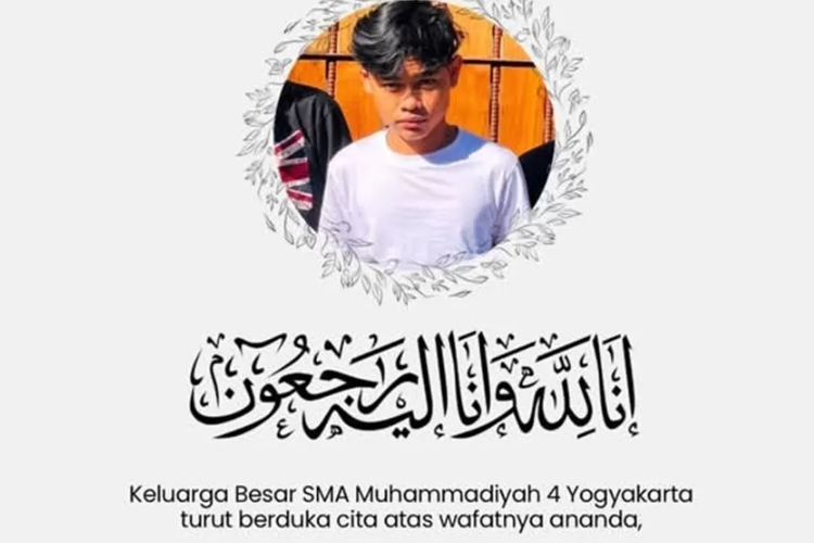 Innalillahi! Penyebab Meninggalnya Muhammad Lintang Hermanto, Siswa SMA 4 Muhammadiyah 4 Yogyakarta Wafat di Usia 15 Tahun